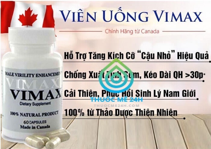 Thuốc cường dương Vimax dạng viên là loại thuốc tốt được Nhà Thuốc 24h nhập khẩu và phân phối liên tục, cam kết cung ứng hàng đạt chuẩn, sử dụng tốt